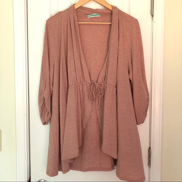 Ruffled breezy blush pink cardigan - Picture 3 of 6